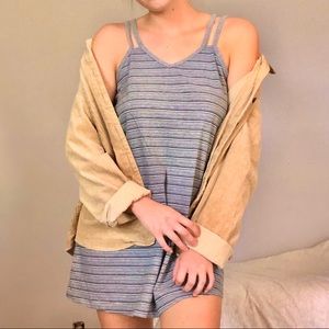 striped spaghetti strap cotton t-shirt dress